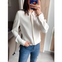 오버핏셔츠 가을 4045 엄 쌀 중량 실크 긴 소매 특정하고 있다 스퀘어넥 여성 누에실 상의 3345550278