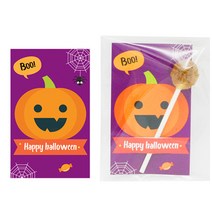 도나앤데코 할로윈 사탕홀더 BOO호박 보라 20p + opp접착 8 x 10 무지비닐 20p, 1세트