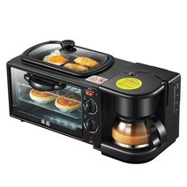 커피콩 빵기계 3인 1 아침 식사 메이커 로스트 기계 빵 토스터 전기 오븐 주방 가전 플러그, 01 Black_01 미국