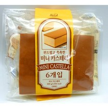 미니카스테라 6입/간식빵/부드러운페스츄리/마늘빵/카스테라, 300g, 1개