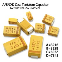 캐퍼시터 CAPACITOR 전류 A B C D 케이스 탄탈럼 커패시터 6V 10V 16V 25V 35V 50V 01UF 1uf 22UF 47UF 10UF 33UF 100UF 220, 36.B 10V 100uF 107A