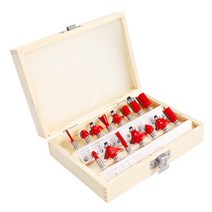 전동대패 15pcs 밀링 커터 라우터 비트 세트 초경 생크 밀 목공 트리밍 조각 절삭 공구, [01] 러시아, [01] onefourth shank