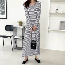 세이스타일 커빈 긴팔 A롱 원피스