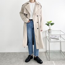 지금JIIGEUM 오버핏 롱 트렌치 코트 봄 가울 겨울 아우터