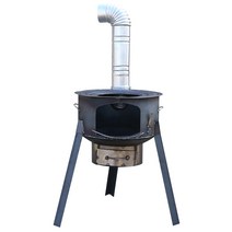 캠핑 소각로 쓰레기 캠핑 무연 화목 쓰레기소각 주물, 35cm+링 2개