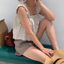 핏앤제이- 제느바 데일리 린넨 밴딩 숏팬츠