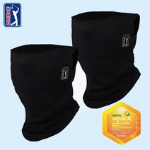 [2개입]PGA TOUR 골프 남녀공용 자외선 UV 차단 귀고리 쿨링 마스크, 블랙+블랙