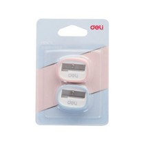 DELI 휴대용 연필깎이 2입 K00903BT (2입 블리스터 2가지 혼합), 단품