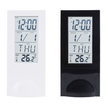 DYNN 투명 LCD 캘린더 온도 시계, 투명LCD캘린더온도시계-화이트