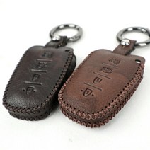 맥스크루즈 현대 4버튼C타입 스마트 키 케이스 홀더, 다크브라운