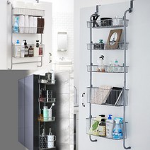 철제 다용도 문걸이 2단 3단 4단 5단 수납, 05.3단 다용도 매직선반, 메탈 매트블랙