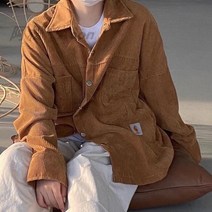 여성용 겨울 골덴 자켓 코듀로이 가을 유행 패션 브랜드 얇은 작업복 셔츠 남 과 여 레트로 느슨한 긴팔 재킷 재킷