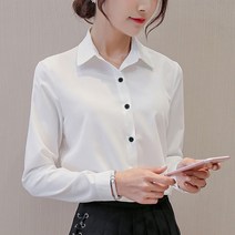 여성 셔츠 브라우스 여자 면접 정장 유니폼 와이 흰색 긴팔 화이트 기본