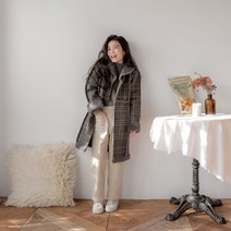 스타일노리터 블랑 무스탕 코트 차콜