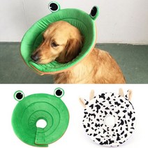 반려동물넥카라 L 대형 패브릭 고양이 강아지 반려동물 수술후넥, 개구리, 단품