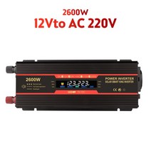 차량용인버터자동차 변압기 변환 EU 소켓 1500W/2000W/2600W 수정 사인파 LCD 디스플레이 전원 인버터 DC 1, 03 2600W 12v-220v