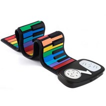 휴대용 49 키 실리콘 롤업 피아노 USB 35mm 잭 핸드 전자 오르간 내장 스피커 어린이용, 체코+Black White