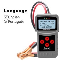 배터리 테스터 DC 12v 24v 오토바이 자동차 Lancol Micro200 프로 자동차 배터리 테스터 12V 40-2000CCA 납, 08 Brazil-Metal Clip