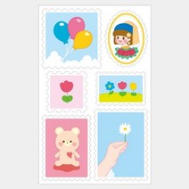 우표(그림속) 스티커 우표 모양 씰스티커 1종, 1.우표(그림속)_1201542