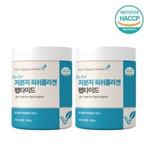비카인 The best 저분자 피쉬콜라겐 펩타이드 분말 가루 흡수율좋은 어린콜라겐 500달톤 300g, 2개