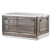 21세기트랜드 트랜드 반투명 리빙박스 초대형 90L, 화이트+브라운, 1개