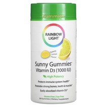 레인보우 라이트 Sunny Gummies 비타민D3 레몬향 1000IU 구미젤리 50개, 100 개, 100개, 1000 IU