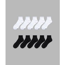 IL-O-GONG-CHIL [10PACK] 1507 라이트 애슬레틱 쇼트 삭스 - 스노우화이트/블랙 [10PACK]1507 LIGHT ATHLETIC SHORT SOCKS SNOW