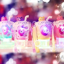 애니멀후르츠 음료컵 목걸이 led 자동 비눗방울 머신 카메라 버블 물총 야외 놀이, wps088레드