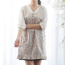 소담소담 로즈마리 린넨 원피스형 앞치마 2color 빅사이즈가능, 블루 빅사이즈, 1개