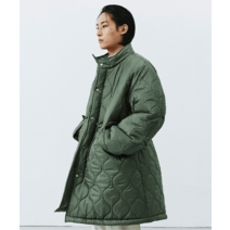 파나컬트 립 퀼팅 피쉬테일 패딩 카키