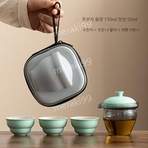 캠핑용 다도세트 다기세트 차세트 휴대용 3인용, B ( 주전자 1 + 컵 3)