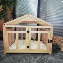 RUNCATS 원목 펫 강아지 하우스 루프형 DIY 강아지 하우스, B원목색강아지하우스
