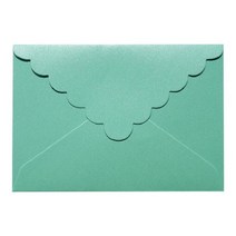 봉투 11x16cm 선물 창 편지 물결 모양 진주 삼각형 결혼식 초대장 문구 파티 행사 10Pcs, [05] E-Grass green