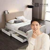 금성침대 [베드리움]수납 퀸 서랍 침대프레임+유로탑 매트리스, 없음/없음/없음