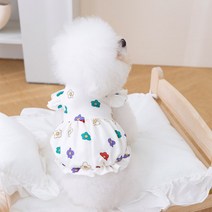 도그월드 고양이 강아지옷 가을 플라워 프릴 원피스 DW040