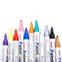 오토바이 타이어마카 컬러펜 마커펜 유성팬 튜닝용품, 토요타이어펜(실버), 1개