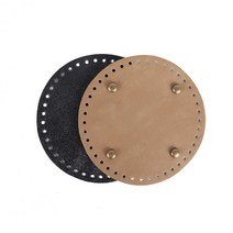 마마니트 징장식 원형 가죽 가방바닥 국내산, 정원형소 베이지 지름 16cm