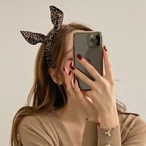 키메라제이 얇은 레오파드 리본 반다나 헤어밴드 4color