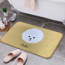 강아지 얼굴 러그 예쁜 욕실 주방 베란다 데코 매트, 18_RAINBOWHEART