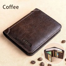 남성용 새로운 정품 가죽 Rfid 지갑 빈티지 얇은 짧은 다기능 ID 신용 카드 홀더 돈 가방