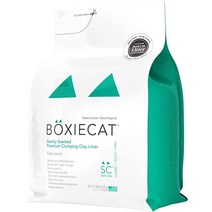 Boxiecat 프리미엄 클럼핑 클레이 고양이 모래 부드러운 향 7.3kg16파운드 - 오래 지속되는 냄새 제어 단단하고 달라붙지 않는 덩어리 매우 깨끗하게 유지 99.9% 먼, Gently Scented, 28 lb