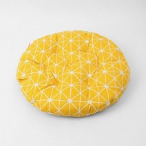 심플디자인 수험색 학원 소파 원형 옐로우 쿠션방석, 단품