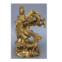 인테리어 소품 홈 데코 장식 까페 카페 술집 가게 커피숍 - 26CM 황동 드래곤 관-음 관음 여신 불상