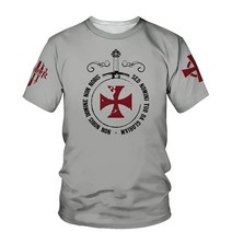 남성티셔츠 Templar Knight 3D 프린트 남성 티셔츠 2021 여름 O 넥 반팔 티셔츠 탑스 히어로 스타일 남성 의류 패션 캐주얼 티셔츠
