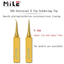 ATTEN 정통 0.1mm 초극세 납땜 인두 팁 936 솔더 스테이션 용 고속 구리 용접, [02] 2 in 1