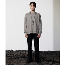 INSILENCE 20FW 우븐 패치 스웨트셔츠 GREY BEIGE WOVEN PATCH SWEATSHIRT