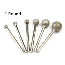 오캄라곰 드릴비트 Dremel 로타리 타일면치기 용 라운드 다이아몬드 그라인딩 휠 6 개 화강자동차콘솔쿠션, 01 No1 Round