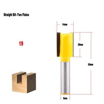 생크 1pc 8mm 샹크 우드 라우터 비트 스트레이트 엔드 밀 트리머 청소 트림 코너 라운드 코브 박스 도구 밀링 커터 CHWJW, [19] 19NO