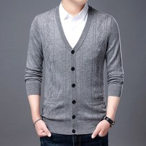 남성가디건 봄가을 브이넥 니트 코트 얇은 아우터