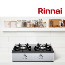린나이 2구 가스렌지 플랫세라스코팅상판 과열차단 가스레인지, LNG, 실버, 배송만